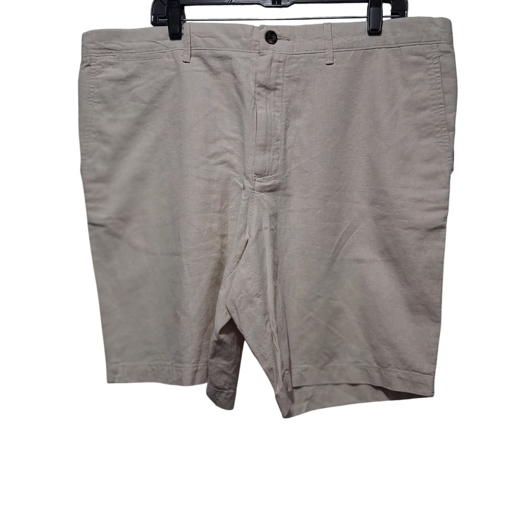 Goodfellow Every Wear Linen Blend Flat Front Shorts Beige Mens 40 9 Inch Inseam